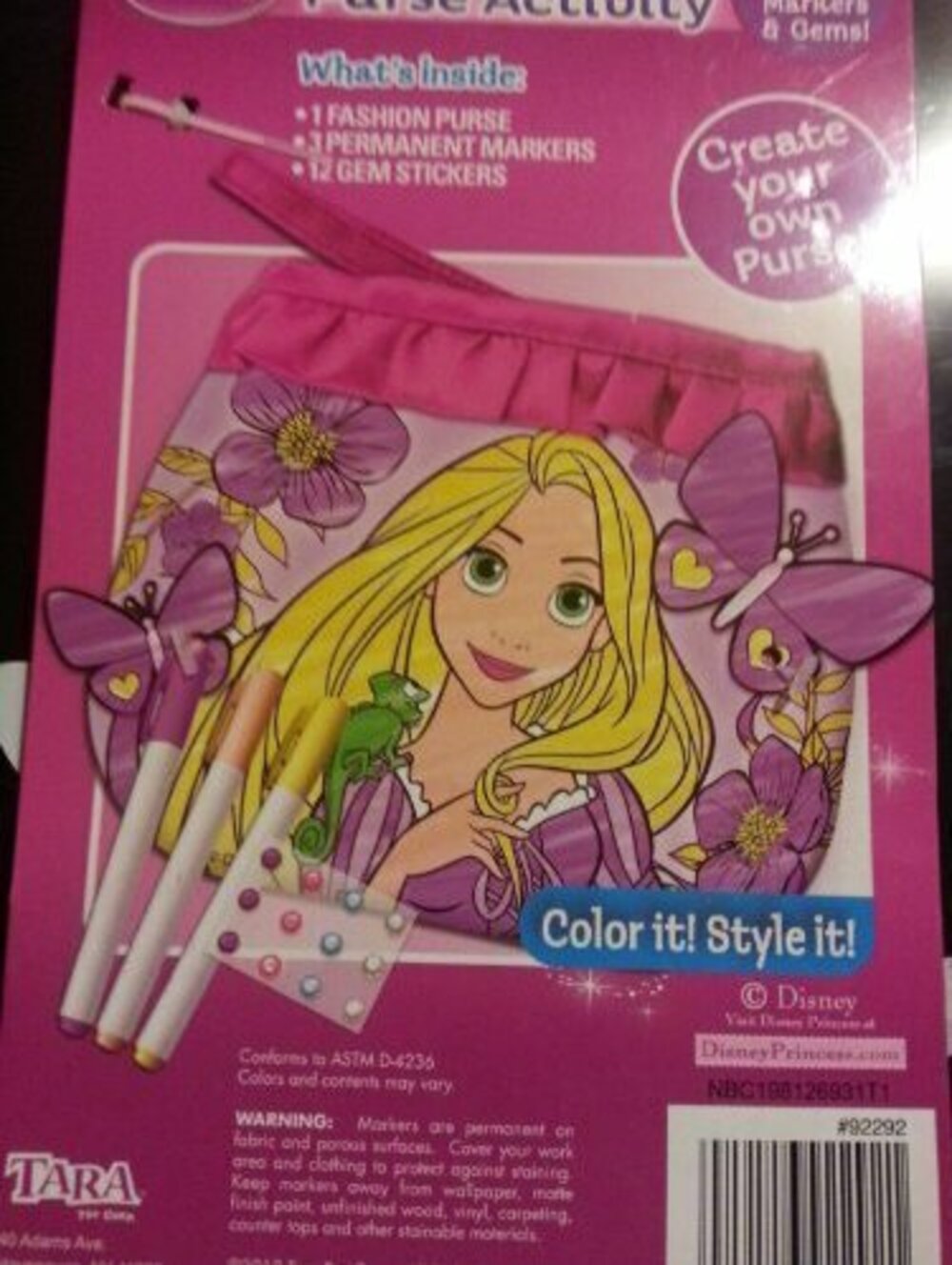 brand new Disney Princess Color N Style Small Purse with Gems